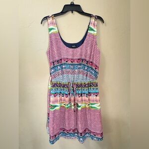 Rue21 Navy and Pink Patterned Top
